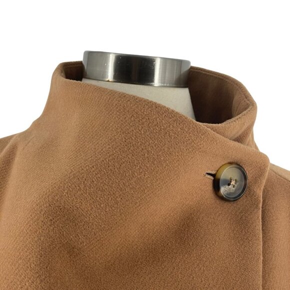 NWT Anthropologie Sascha Asymmetrical Button-Front Coat Jacket Bronze Camel XS - Picture 9 of 16